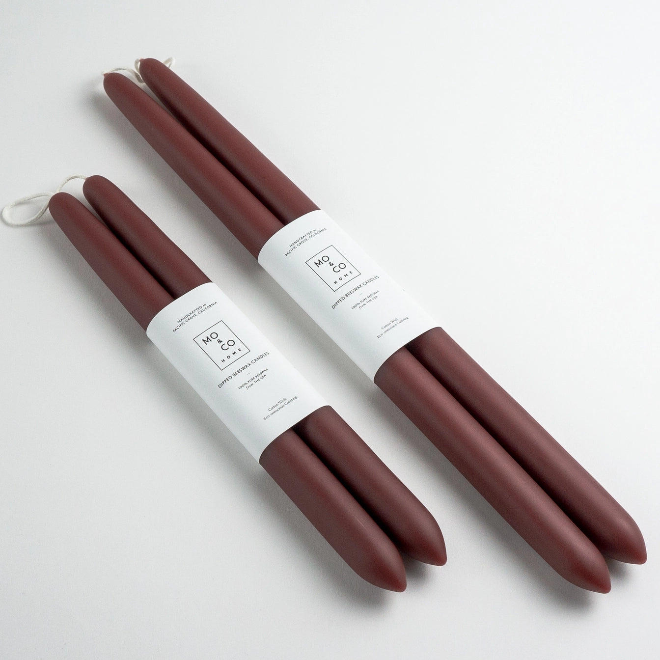 Beeswax Dipped Candles - Burgundy