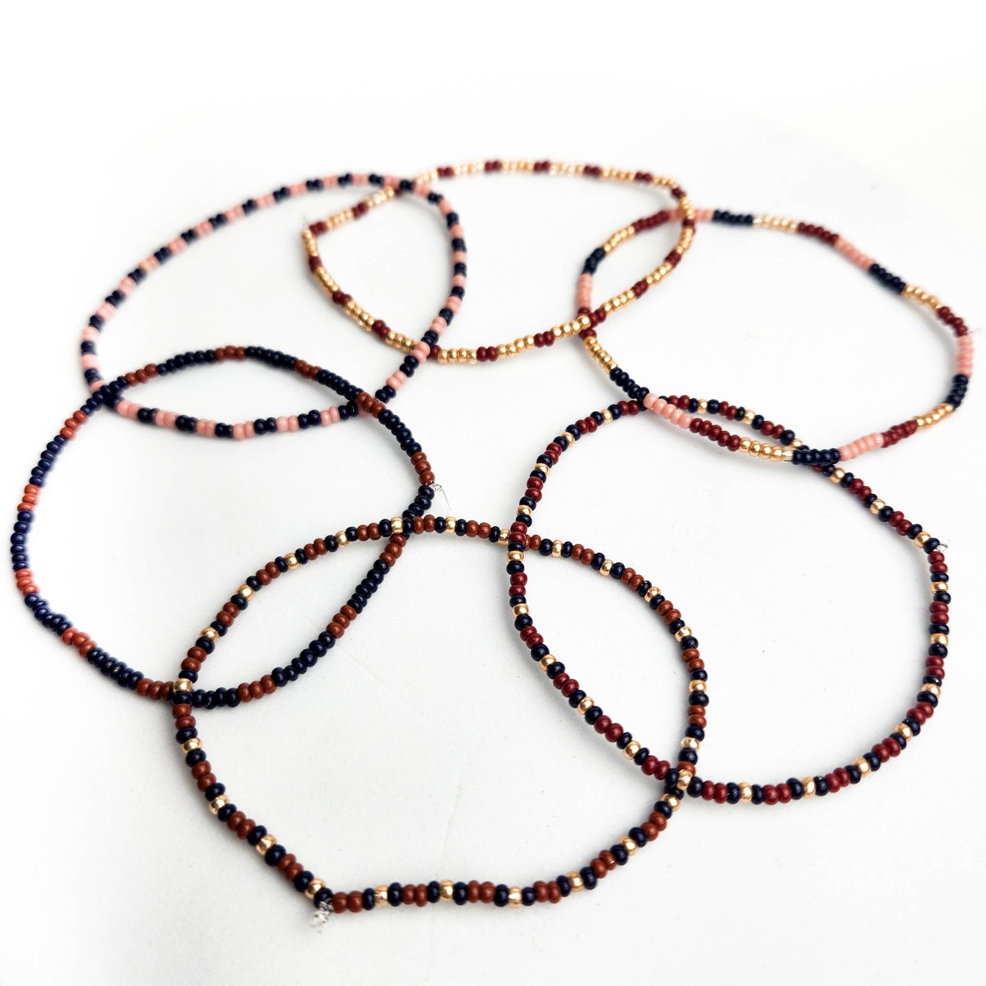 Sangria Seed Bead Bracelet Set
