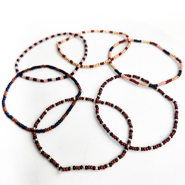 Sangria Seed Bead Bracelet Set