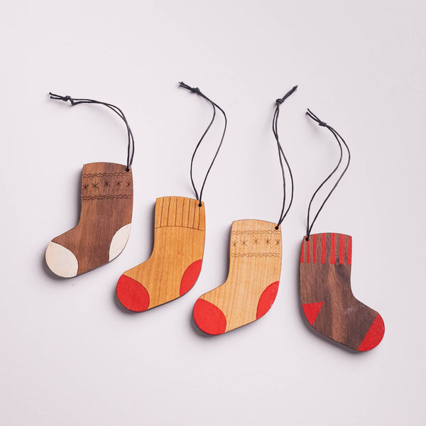 Wooden Sock Ornament