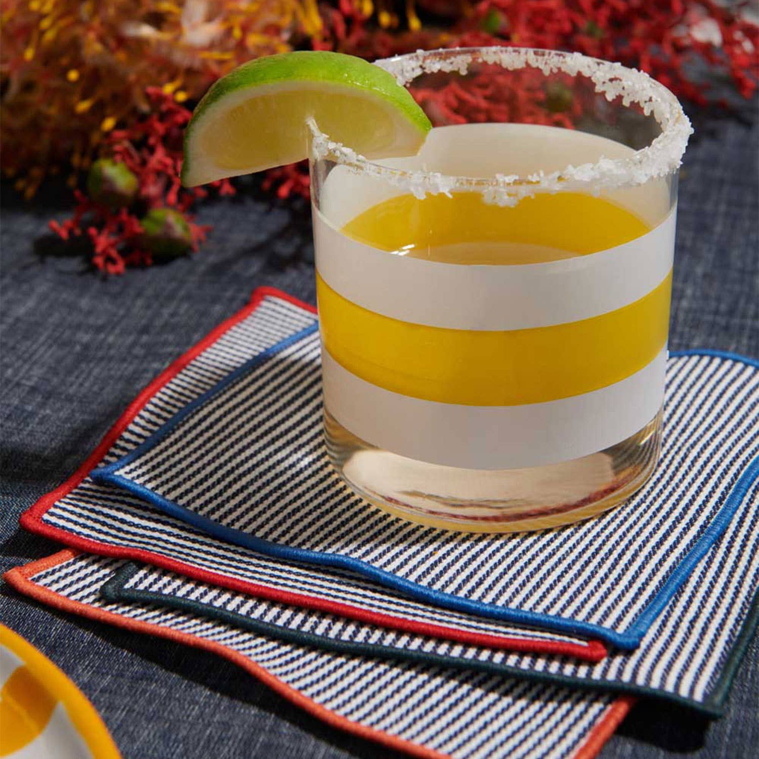 Americana Stripe Cocktail Napkin Set
