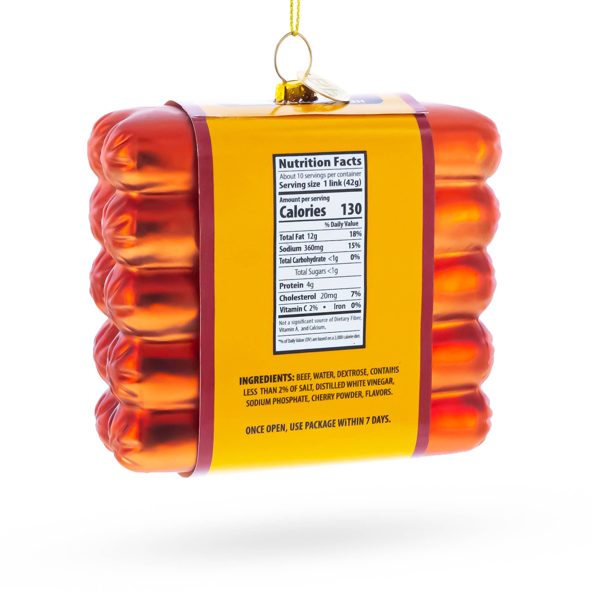 Hot Dogs Glass Ornament