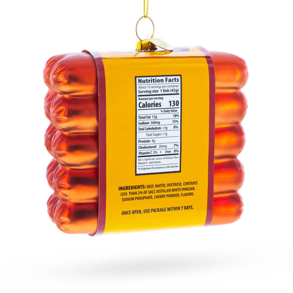 Hot Dogs Glass Ornament