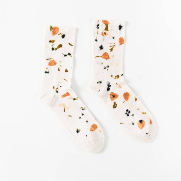 Abstract Bundle Dyed Cotton Crew Socks