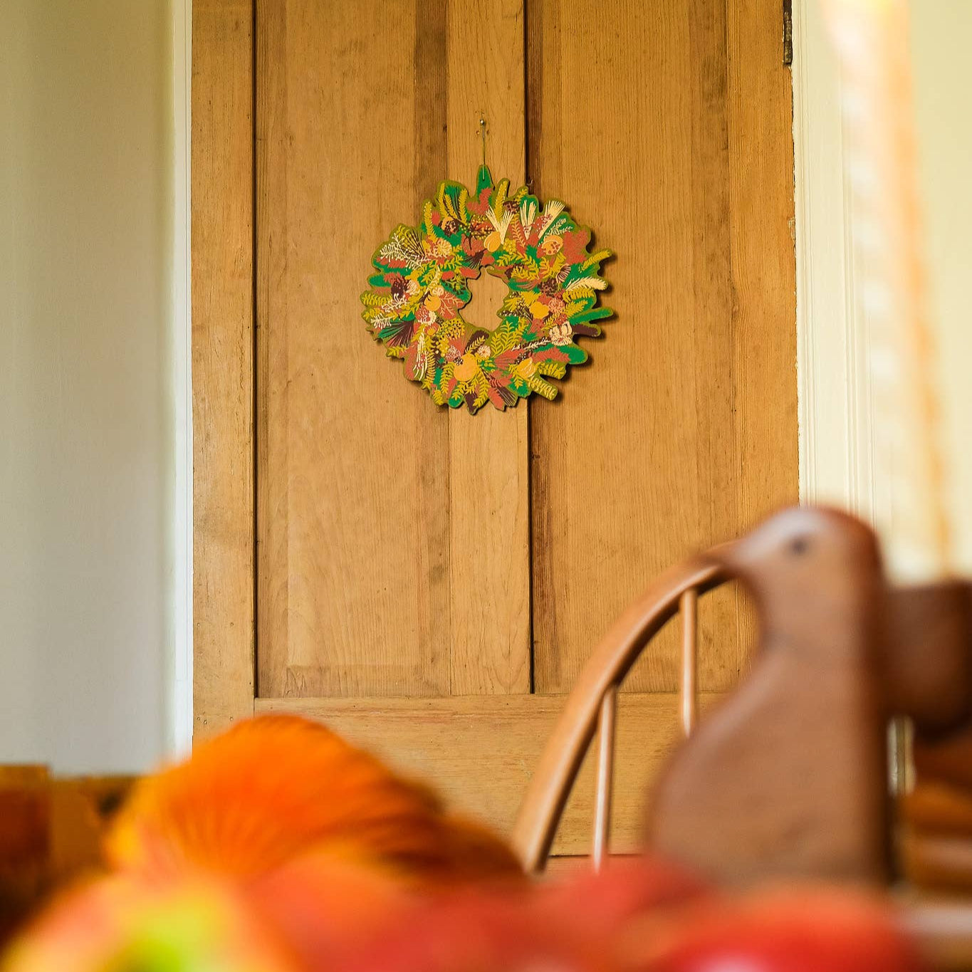 Winter Blooms Cotton Board Wreath