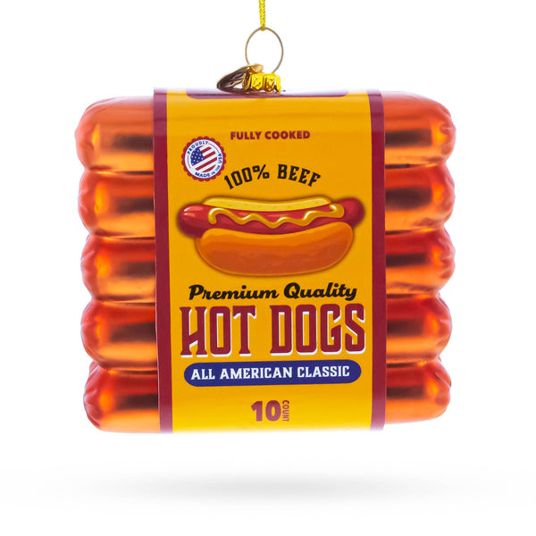 Hot Dogs Glass Ornament