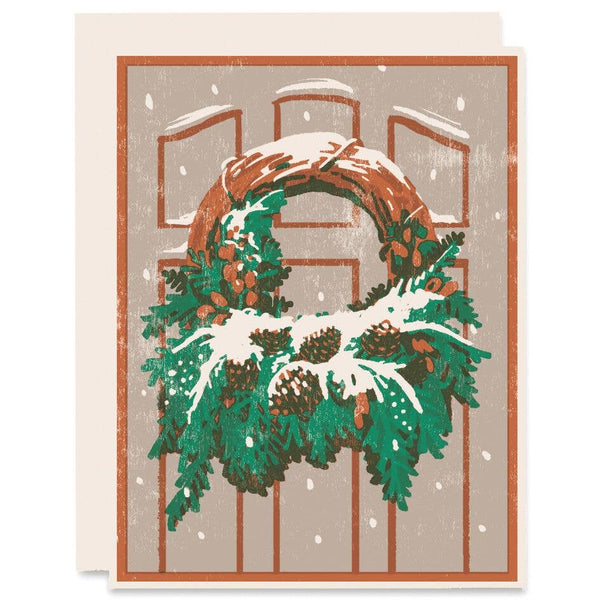 Snowy Wreath Greeting Card