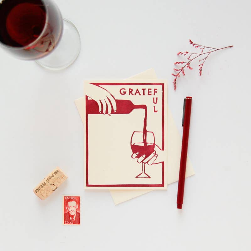Grateful Wine Greeting Card