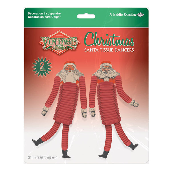 Vintage Christmas Santa Tissue Dancers
