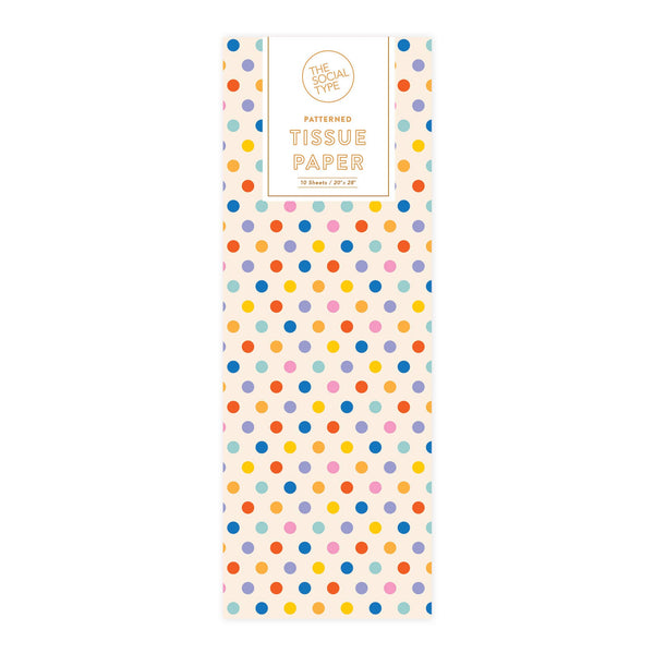 Rainbow Confetti Dot Tissue Paper