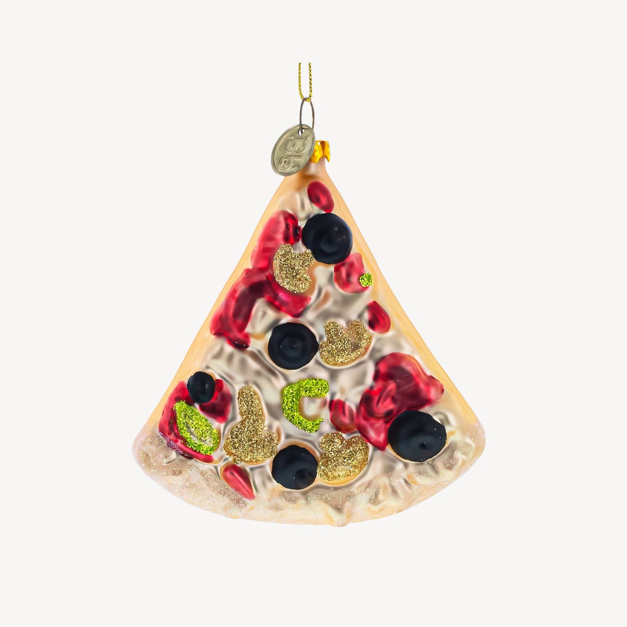 Pizza Slice Glass Ornament