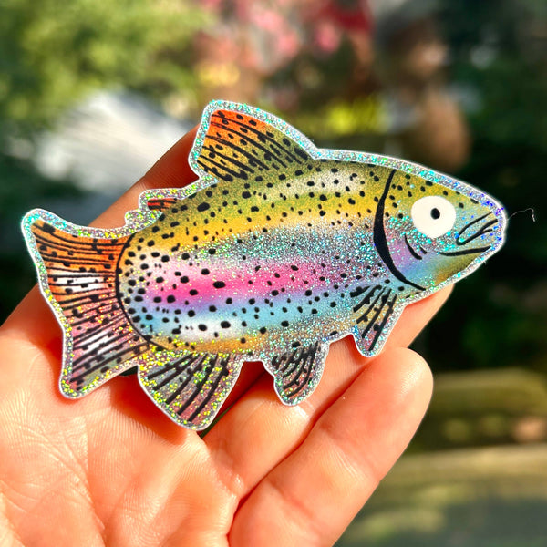 Rainbow Trout Sparkle Sticker - RIDER