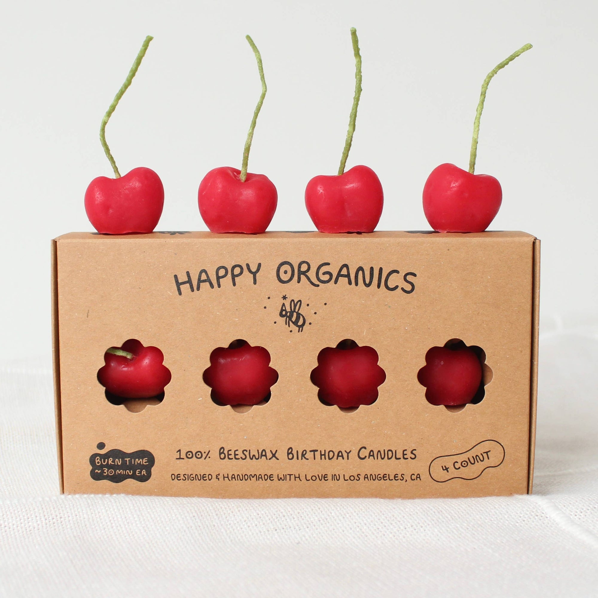 Cherry Beeswax Birthday Candles - RIDER