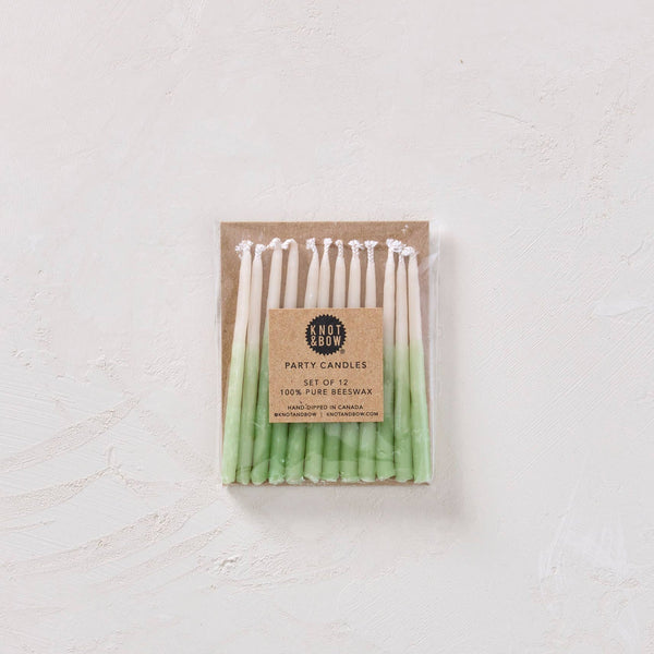 Mint Ombre Beeswax Birthday Candles
