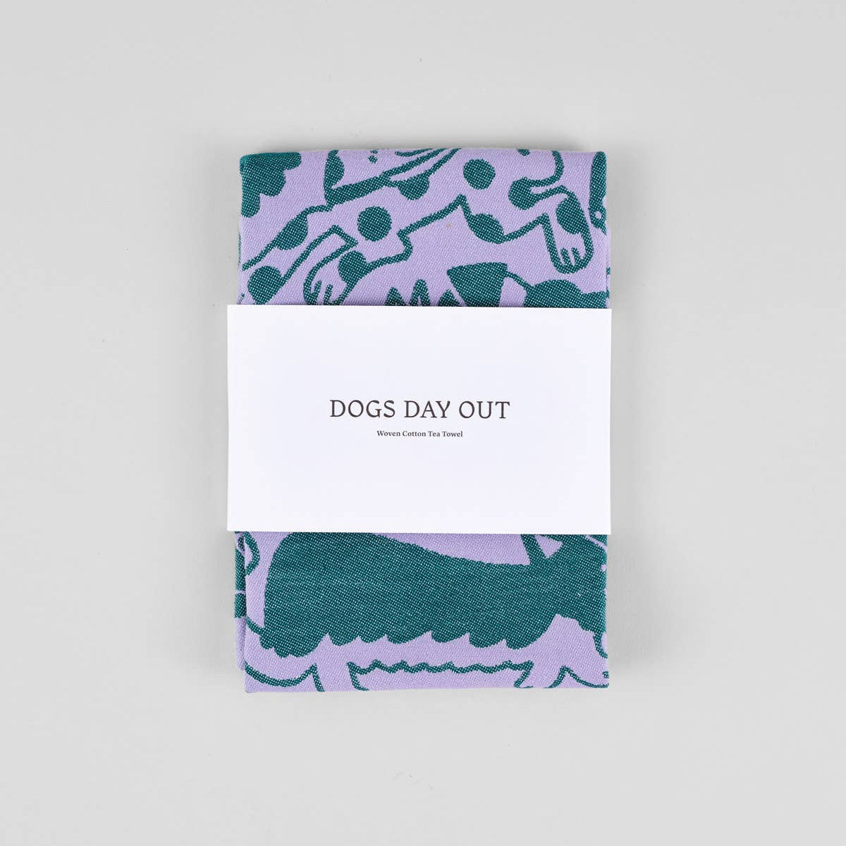 Packaged product with purple and green design on a white background