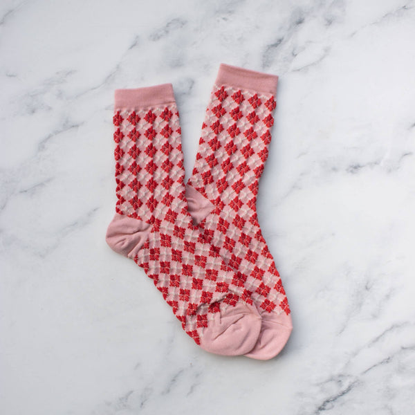 Winter Check Crew Socks