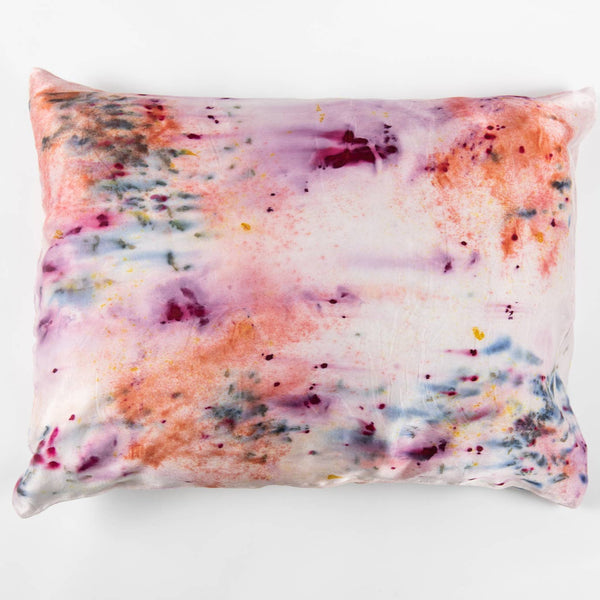 Abstract Botanically Dyed Silk Pillowcase