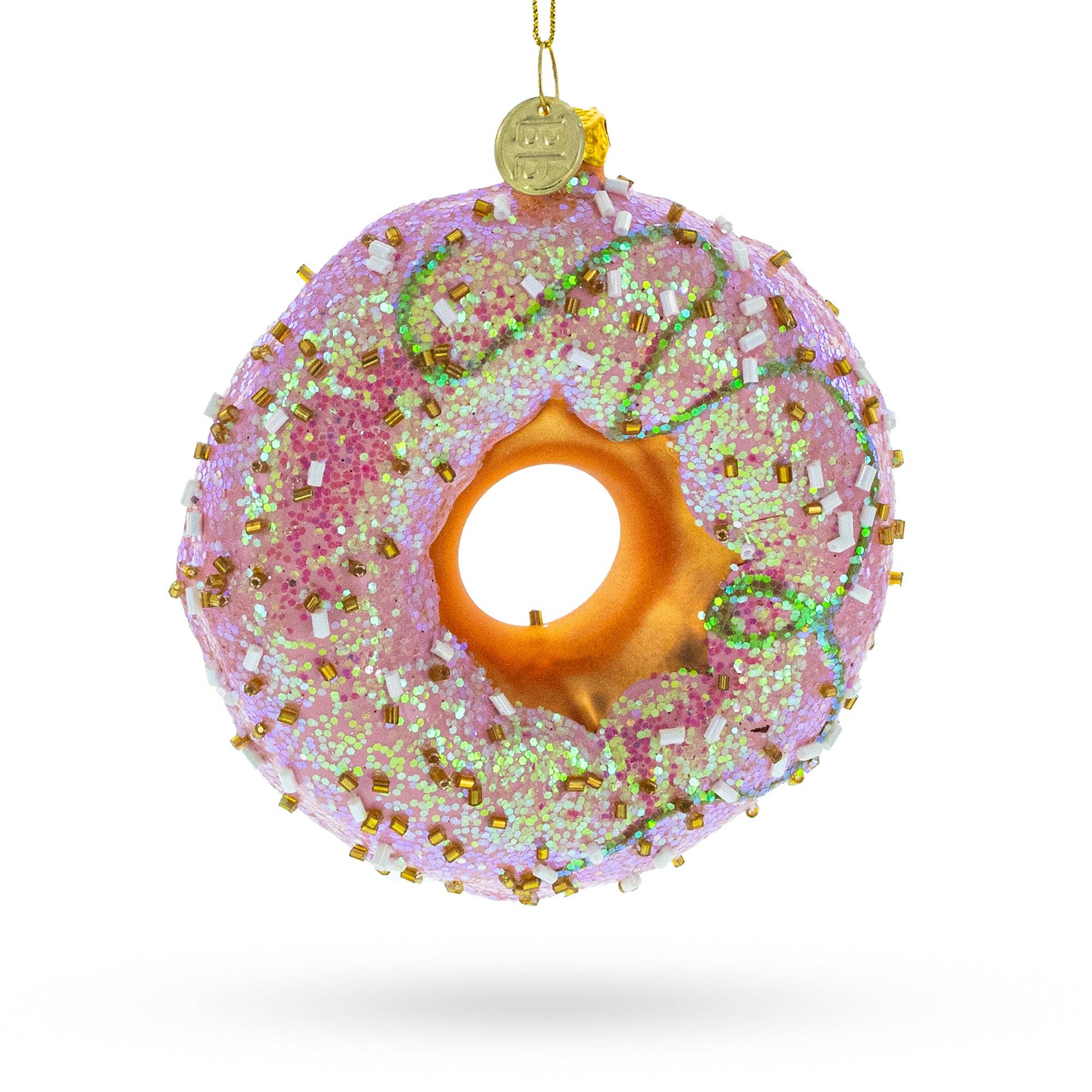 Pink Glazed Doughnut Glass Ornament