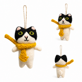 Cat with Scarf Felt Ornament