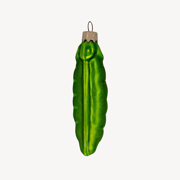 Green Peas Glass Ornament