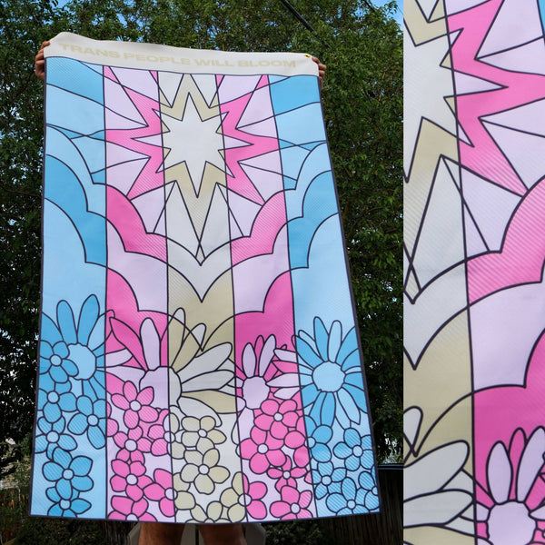 Trans People Will Bloom Flag