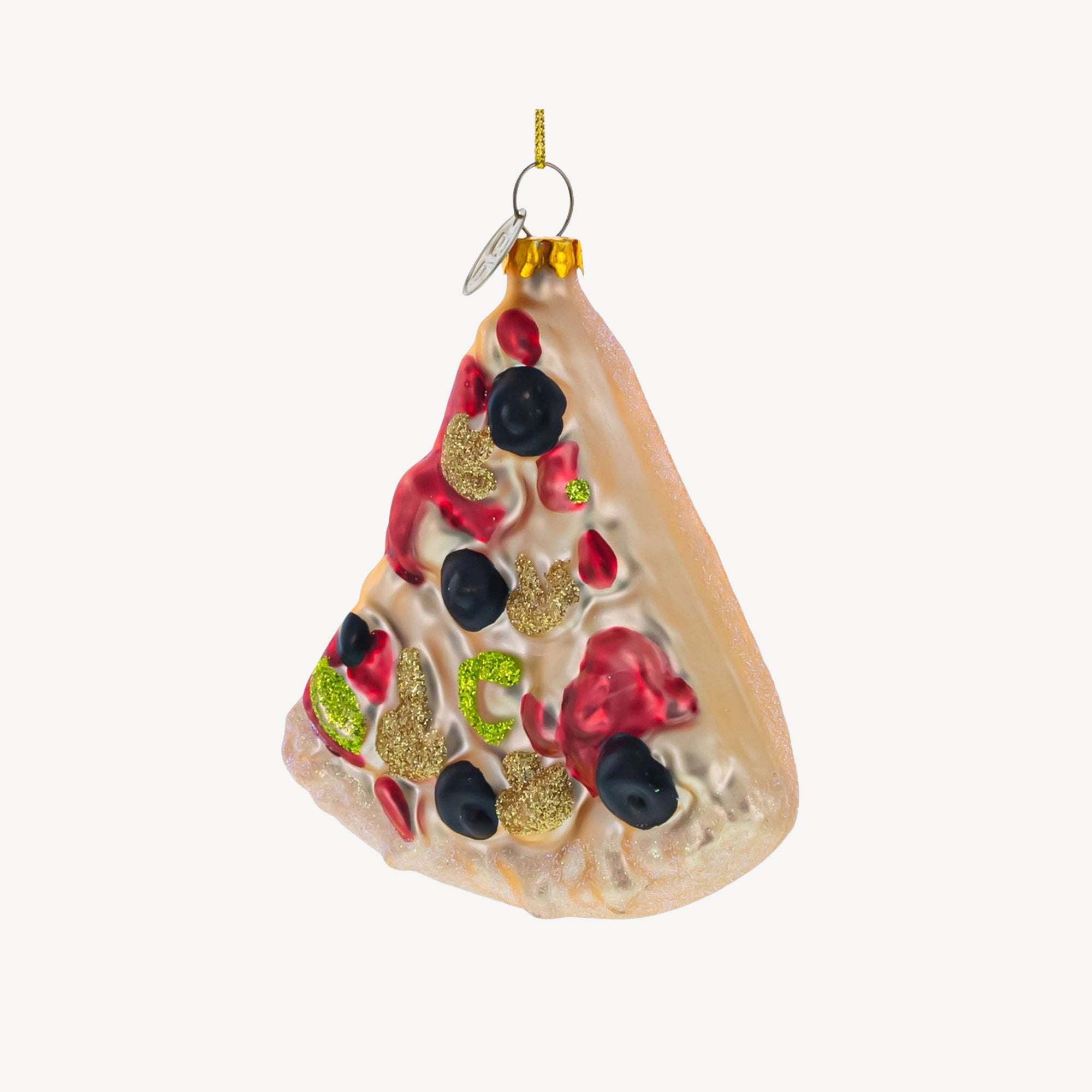 Pizza Slice Glass Ornament