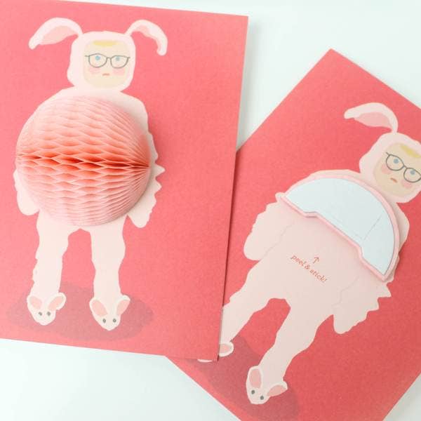 Bunny Suit Pop Up Greeting Card