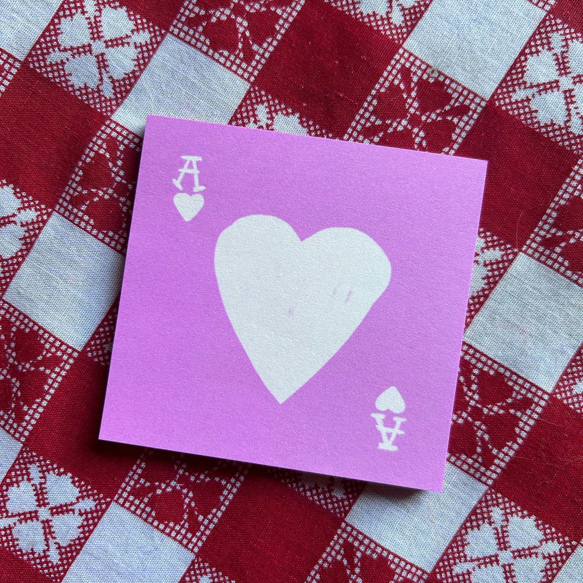 Ace of Hearts Sticky Note Pad