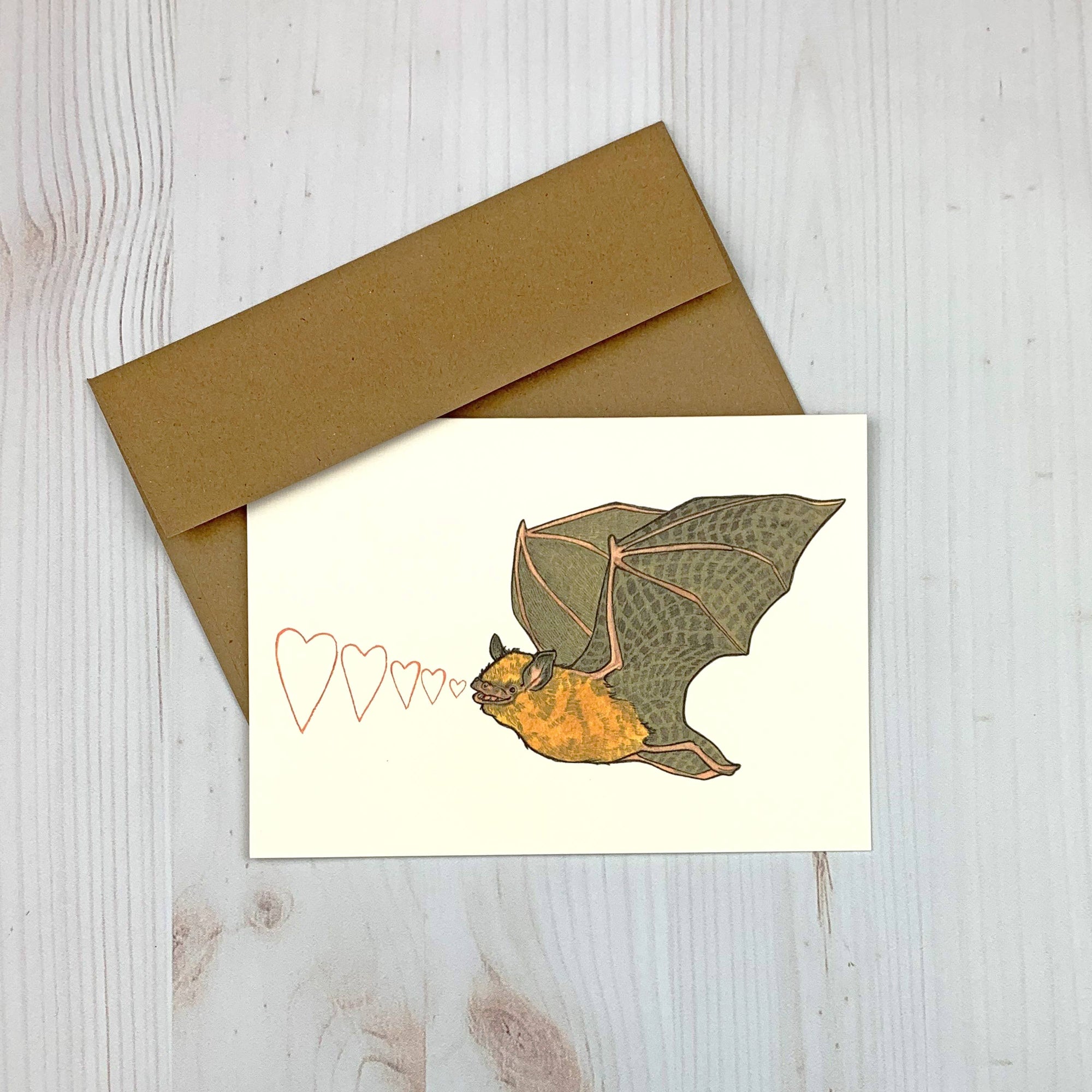 Bat Echolocation Love Greeting Card