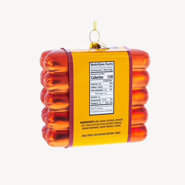Hot Dogs Glass Ornament