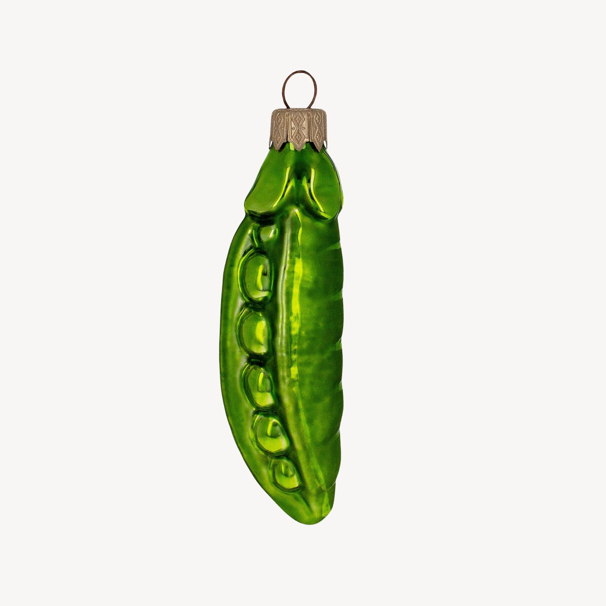 Green Peas Glass Ornament