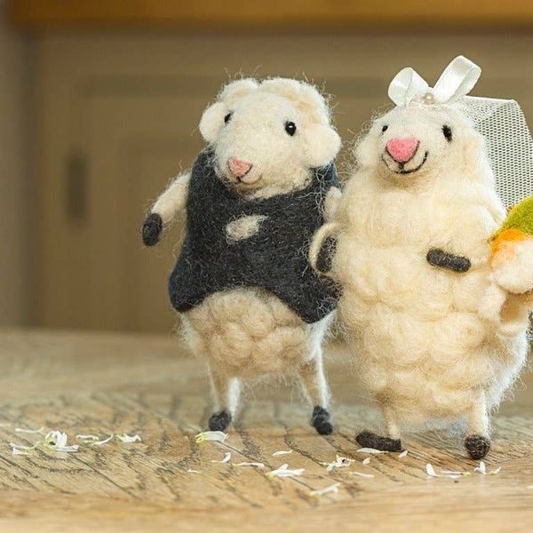 Bride and Groom Felt Sheep