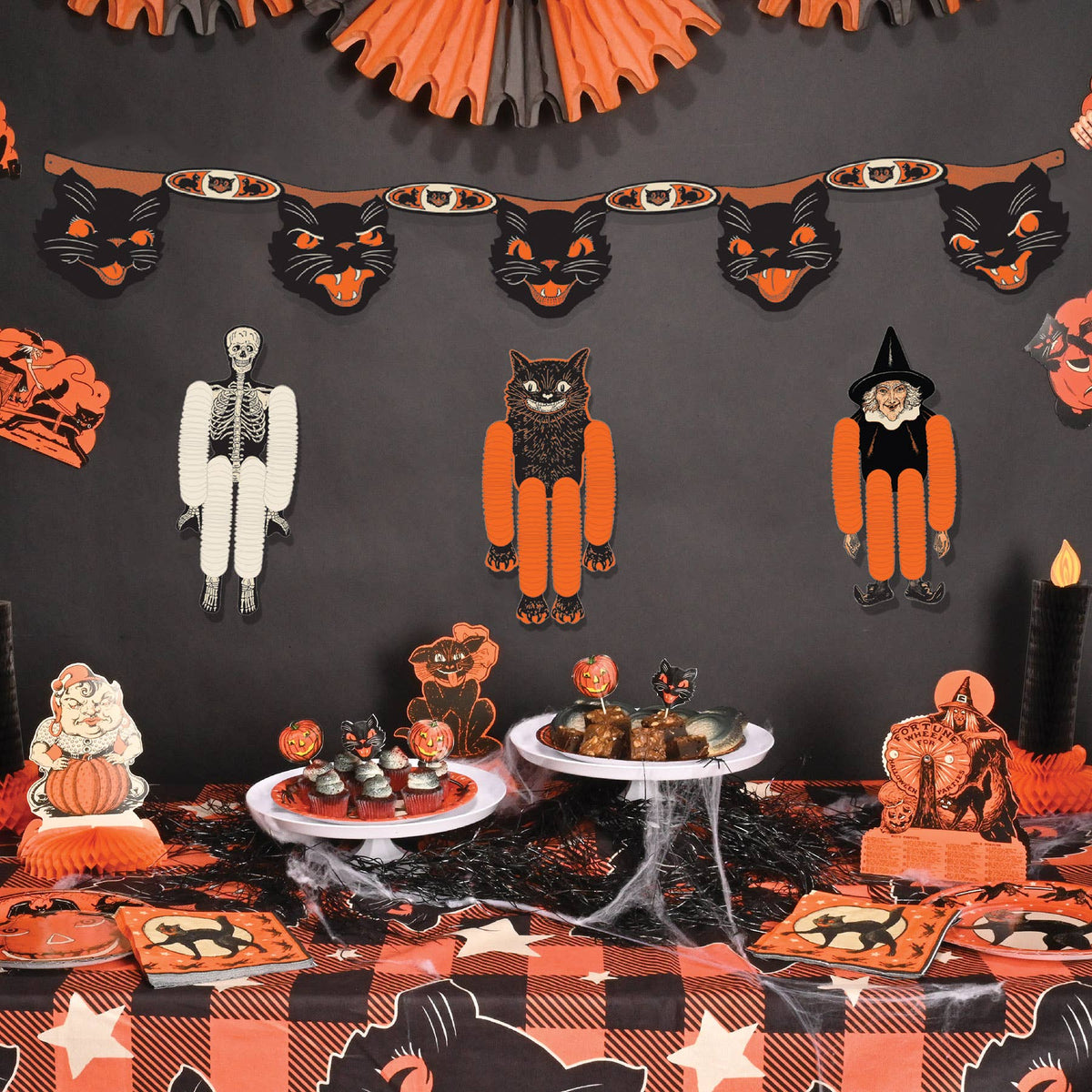 Vintage Halloween Cat Garland
