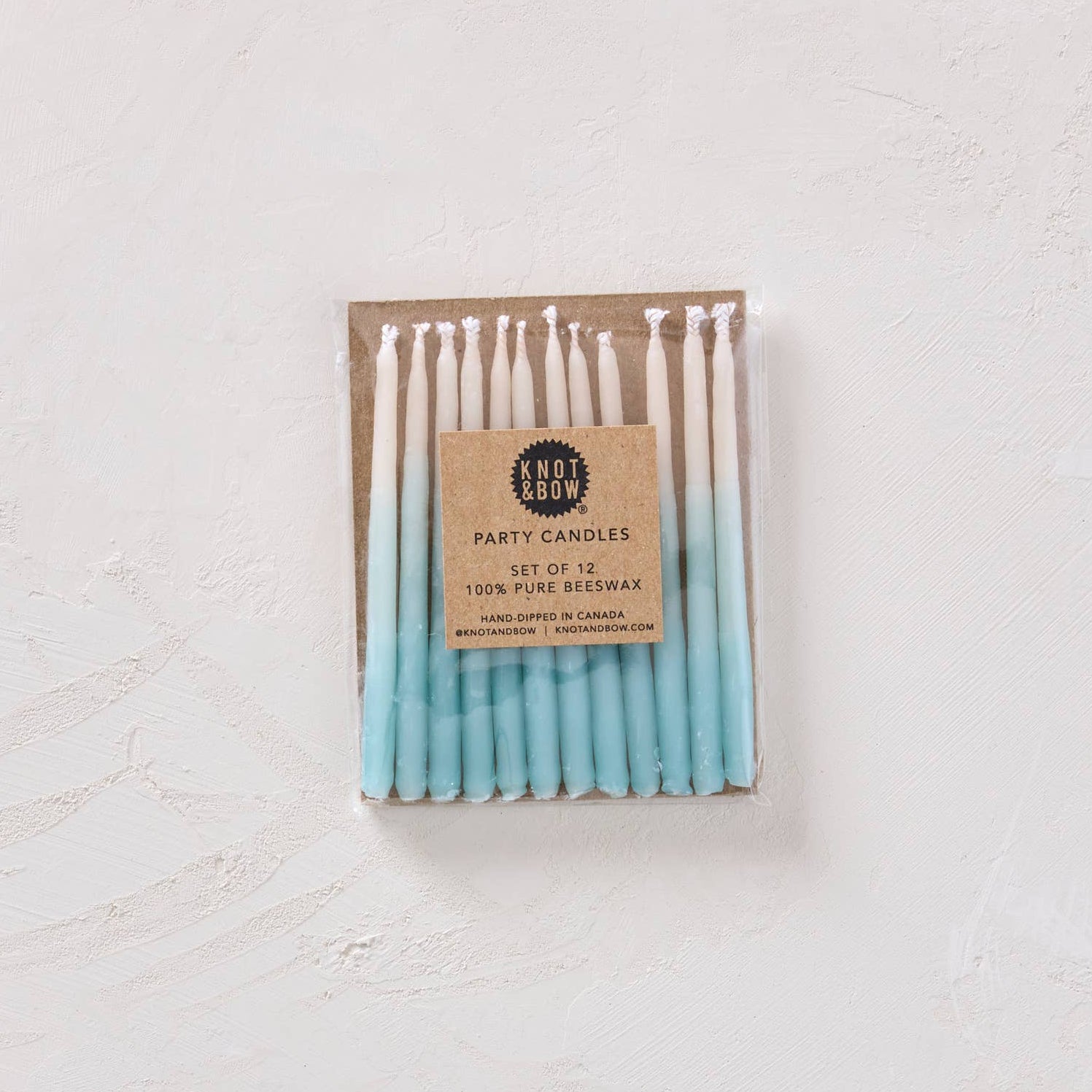 Aqua Ombre Beeswax Birthday Candles