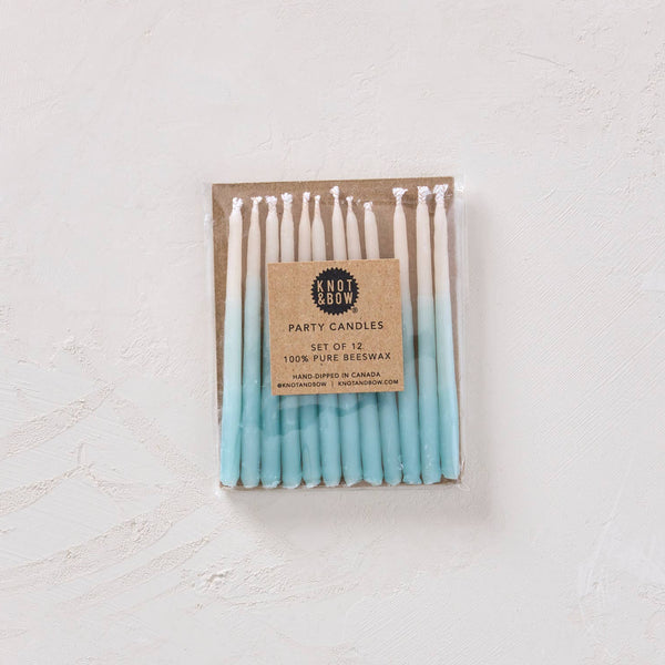 Aqua Ombre Beeswax Birthday Candles