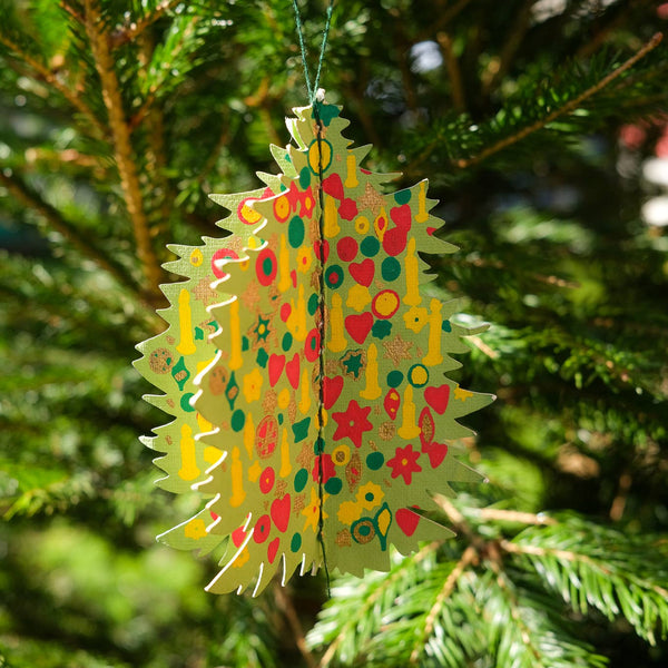 Decorated Trees Paper Ornaments