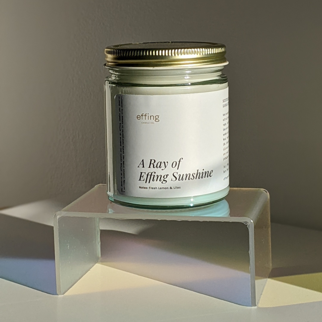 A Ray of Effing Sunshine Wooden Wick Candle