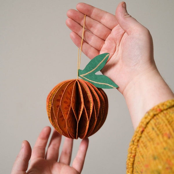 Orange Honeycomb Ornament