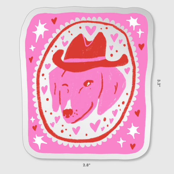 Cowboy Puppy Mirror Sticker - RIDER