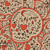 Heart Eyes Botanical Skull Sticker