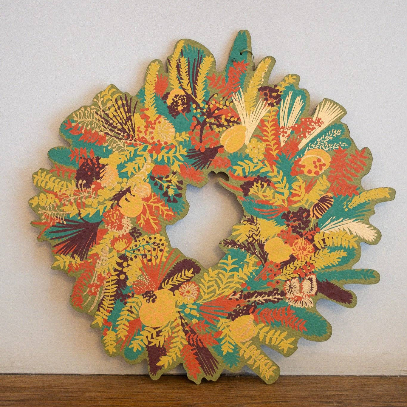 Winter Blooms Cotton Board Wreath