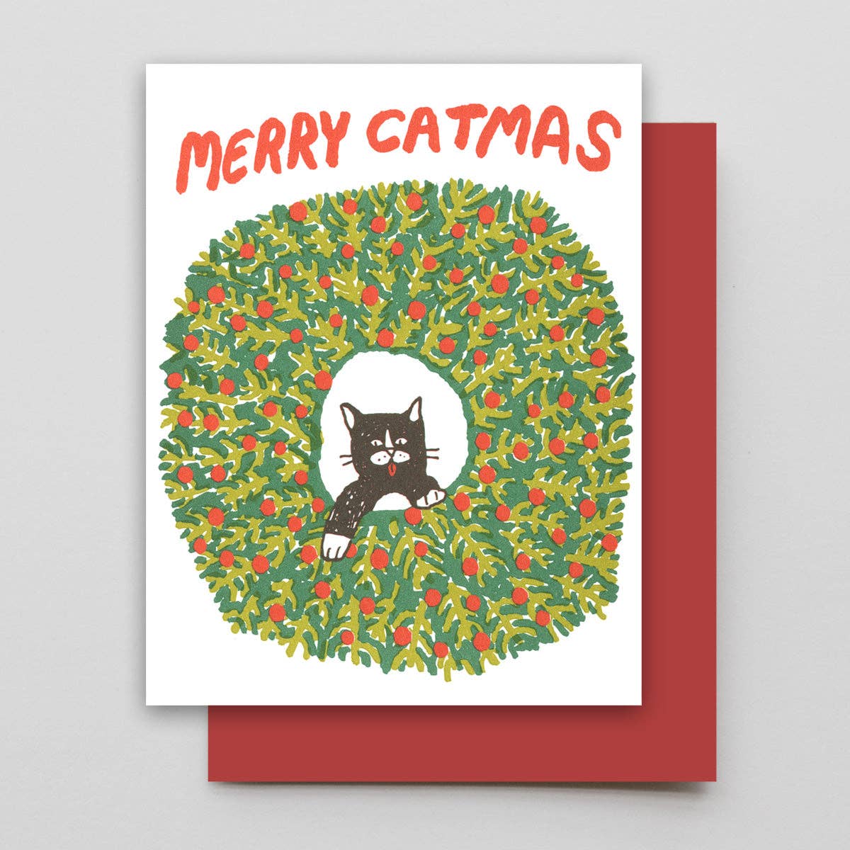 Merry Catmas Greeting Card
