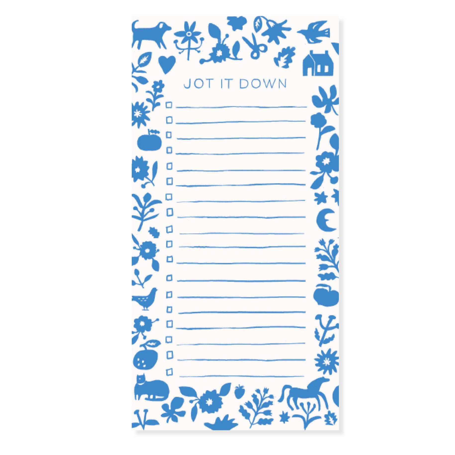 Blue Folk Magnet Notepad