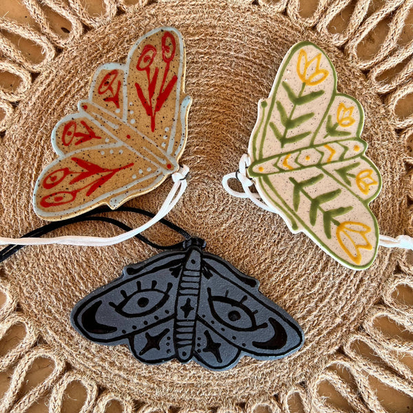 Floral Moth Ceramic Ornament