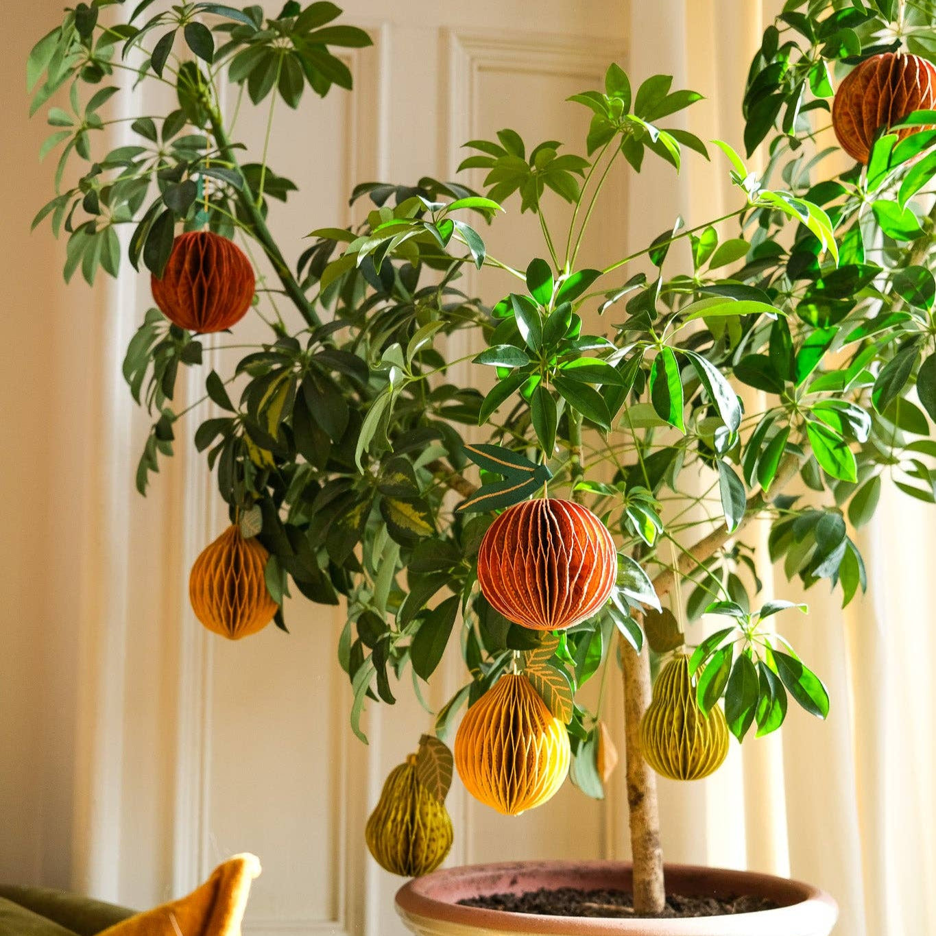 Orange Honeycomb Ornament