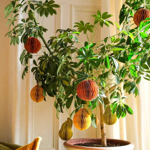 Orange Honeycomb Ornament