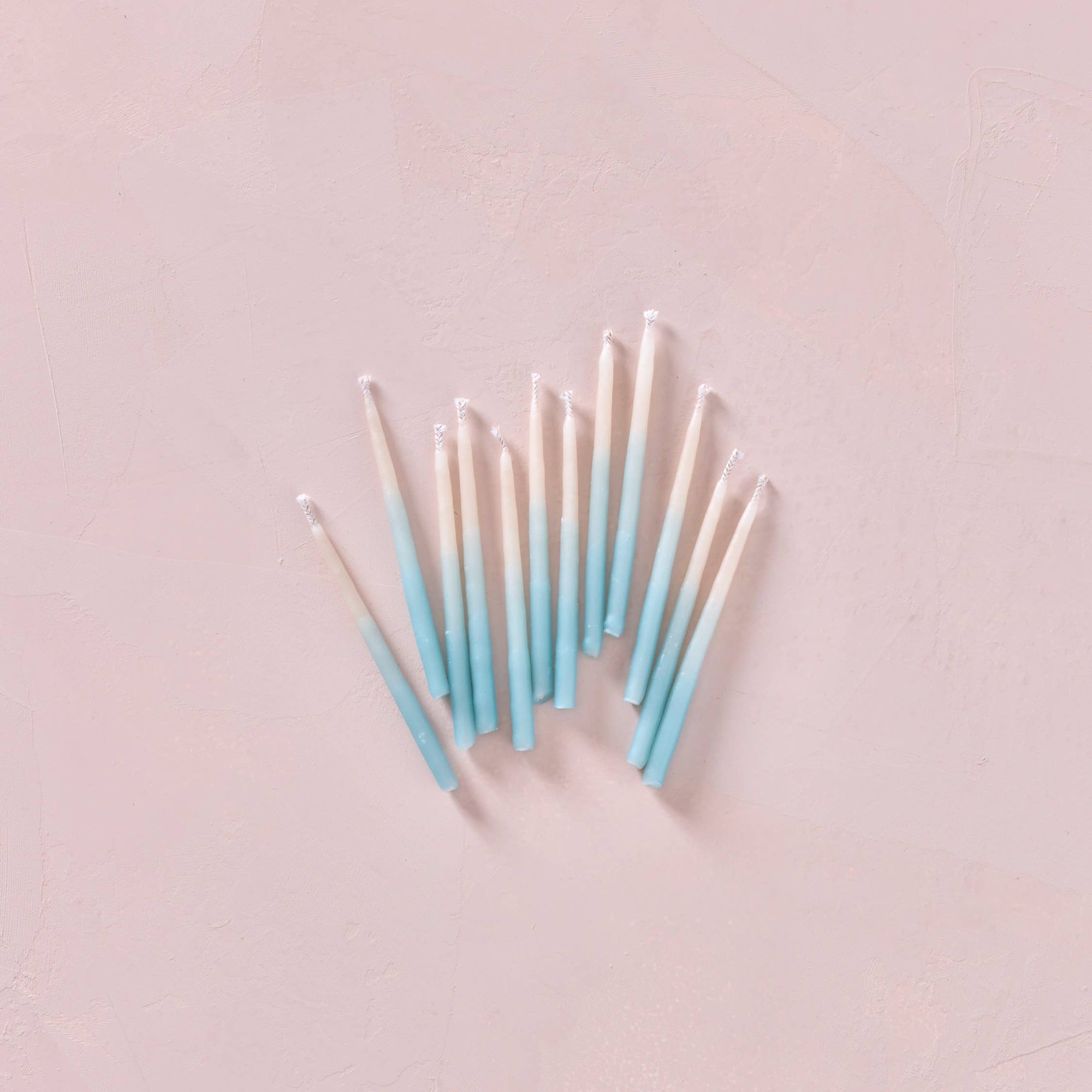 Aqua Ombre Beeswax Birthday Candles