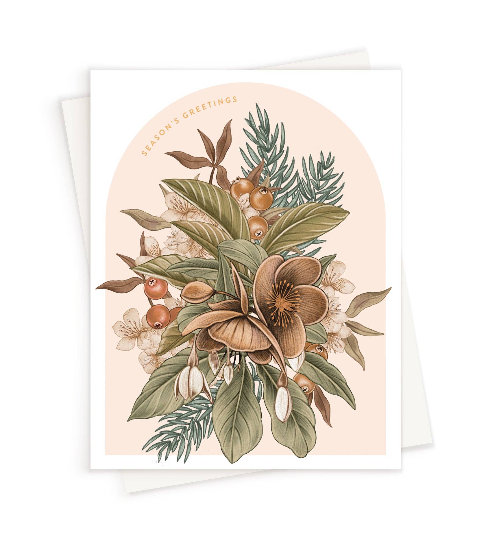 Hellebore Blush Holiday Greeting Card