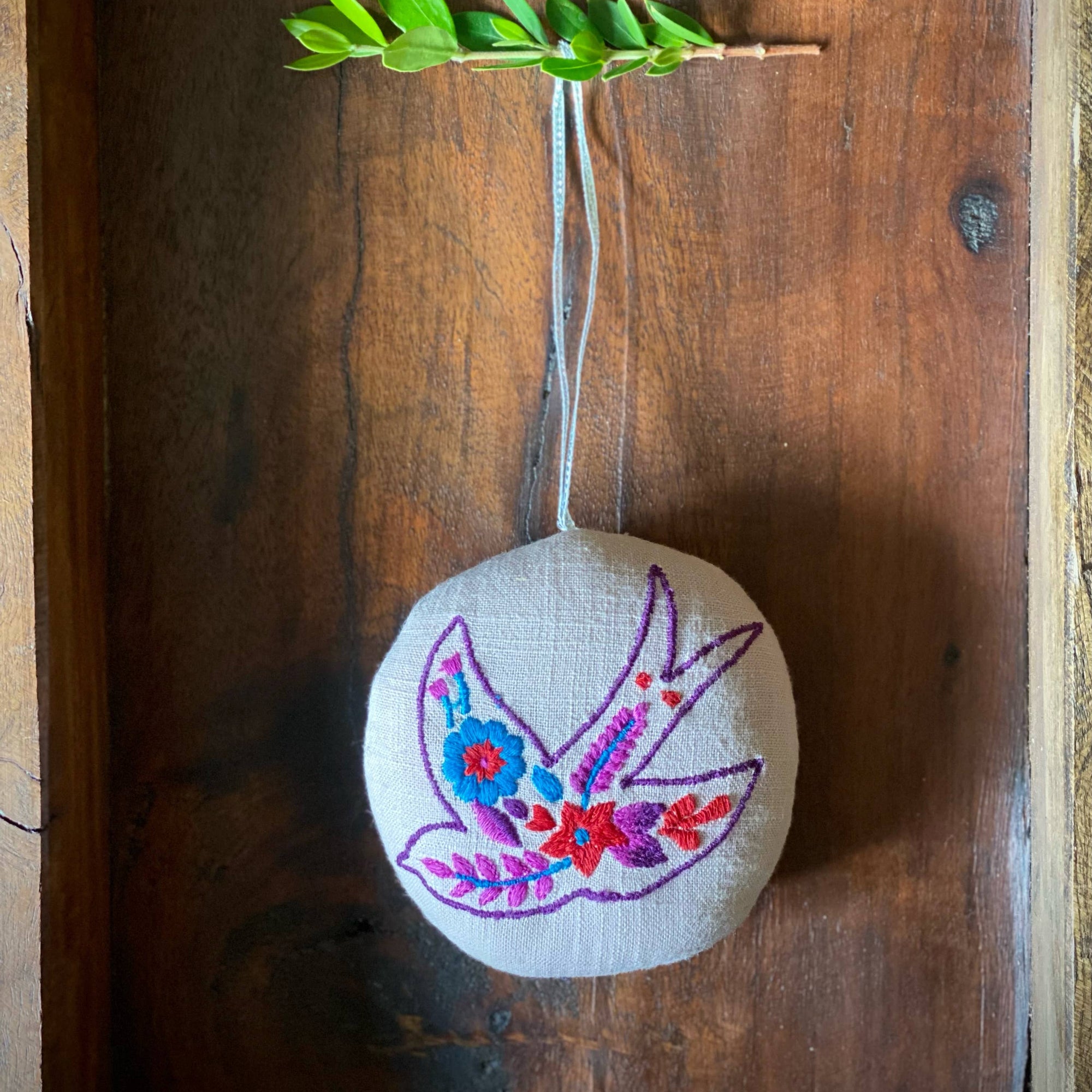 Joyful Bird Embroidered Ornament