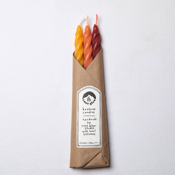 Sunrise Beeswax Spiral Taper Trio